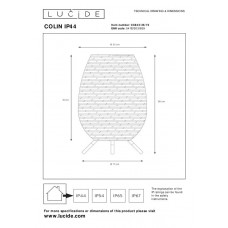 Настольная лампа Lucide COLIN IP44 03843/36/72