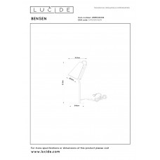 Настольная лампа Lucide BENSEN 05553/81/36