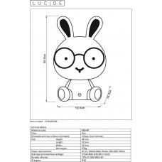 Настольная лампа Lucide Dodo Rabbit 71591/03/66