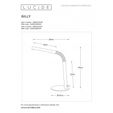 Настольная лампа Lucide Gilly 36612/03/30