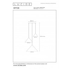 Подвесной светильник Lucide SPITZE 21440/13/36