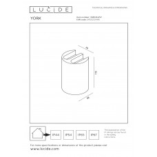 Настенный светильник Lucide YORK 33811/04/97
