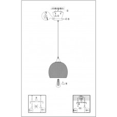 Подвесной светильник Lucide Mesh 43404/28/30