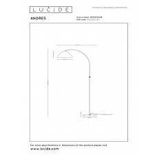 Торшер Lucide ANDRES 65705/01/38 Торшер Lucide ANDRES 65705/01/38