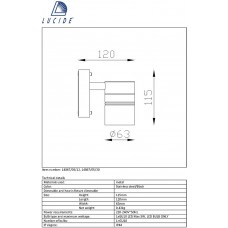 Уличный настенный светодиодный светильник Lucide Arne-Led 14867/05/12